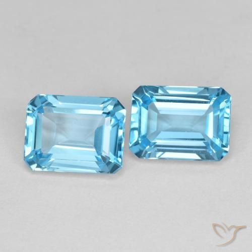 Pedras preciosas de Topázio Azul Suíço natural de 3.88 ct, Corte Octógono / Esmeralda, VVS-VS
