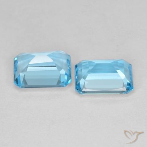 Pedras preciosas de Topázio Azul Suíço natural de 3.88 ct, Corte Octógono / Esmeralda, VVS-VS