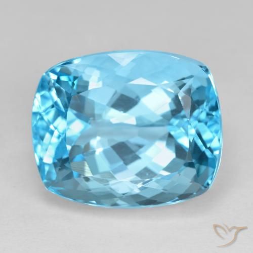 26.76ct Natural Azul Suíço Topázio, Almofada, VVS
