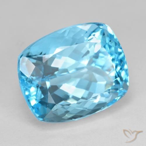 Topázio Azul Suíço Natural 26.76ct, Almofada, VVS