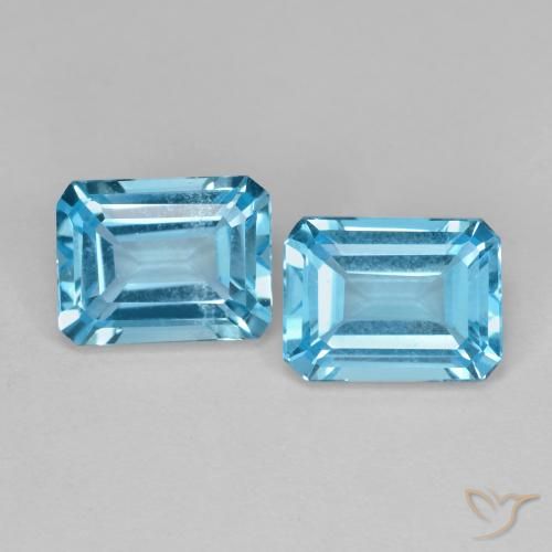 Pedras preciosas de Topázio Azul Suíço natural de 3.90 ct, Corte Octógono / Esmeralda, VVS-VS