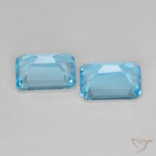Pedras preciosas de Topázio Azul Suíço natural de 3.90 ct, Corte Octógono / Esmeralda, VVS-VS