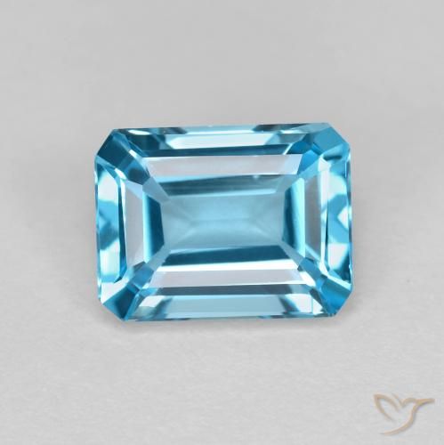 1.92ct Natural Azul Suíço Topázio, Corte Esmeralda, VVS