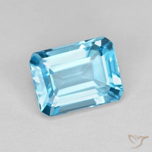 Topázio Azul Suíço Natural 1.92ct, Corte Octógono / Esmeralda, VVS