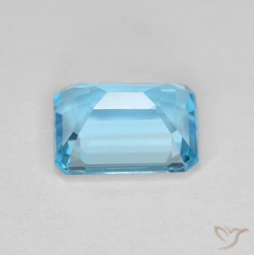 Topázio Azul Suíço Natural 1.92ct, Corte Octógono / Esmeralda, VVS