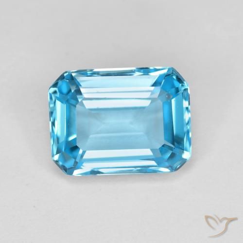 2.04ct Natural Azul Suíço Topázio, Corte Esmeralda, VVS