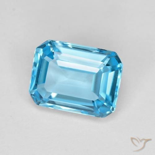 Topázio Azul Suíço Natural 2.04ct, Corte Octógono / Esmeralda, VVS