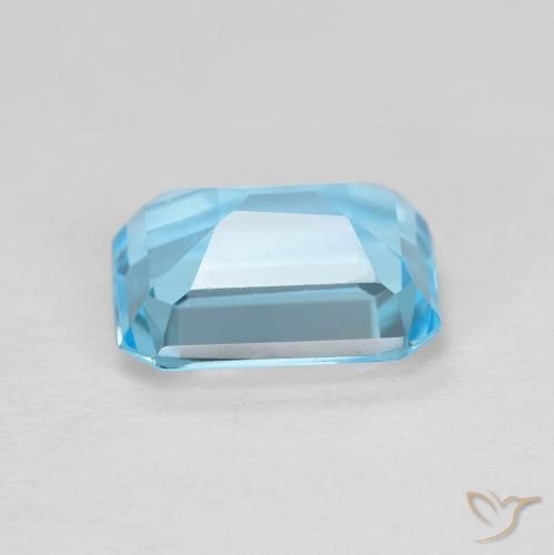 Topázio Azul Suíço Natural 2.04ct, Corte Octógono / Esmeralda, VVS