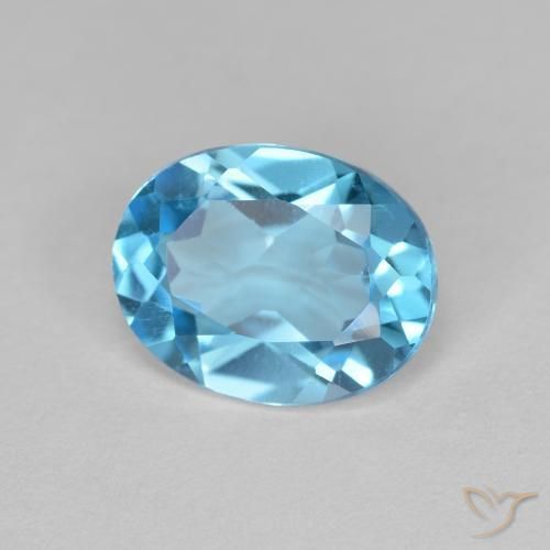 Topázio Azul Suíço Natural 2.15ct, oval, VVS-VS