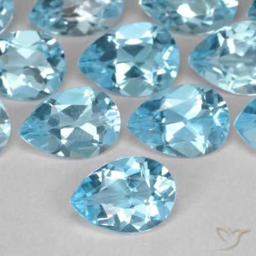 0.85ct Natural Azul Suíço Topázio, Formato de pêra, VVS-VS