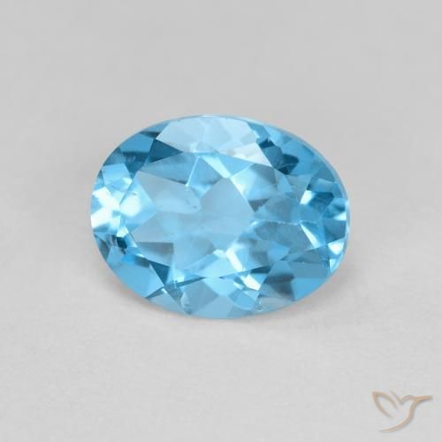 Topázio Azul Suíço Natural 1.76ct, oval, VS