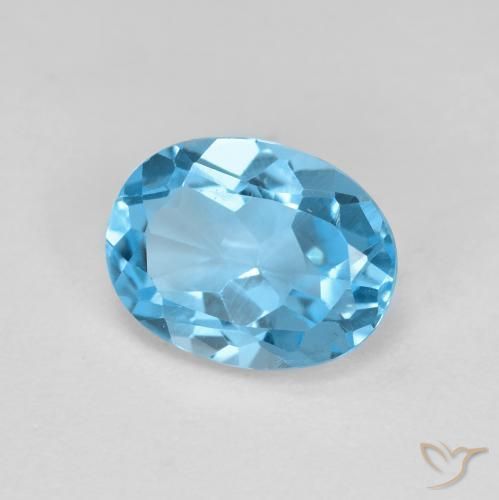 Topázio Azul Suíço Natural 2.08ct, oval, VS