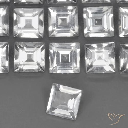 Topázio Branco claro Natural 0.58ct, Quadrado, VVS-VS