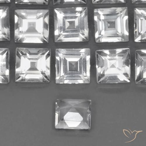 Topázio Branco claro Natural 0.58ct, Quadrado, VVS-VS