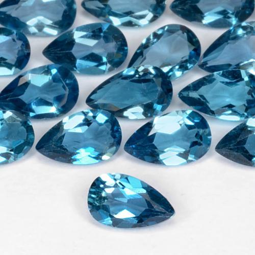 Topázio Londres Azul Natural 0.25ct, Formato de pêra, VVS-VS