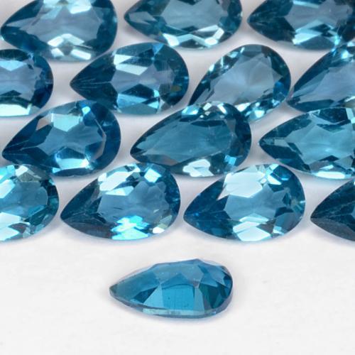 Topázio Londres Azul Natural 0.25ct, Formato de pêra, VVS-VS