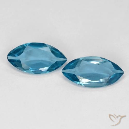 1.99ctw Natural Londres Azul Topázio, Marquesa, VS