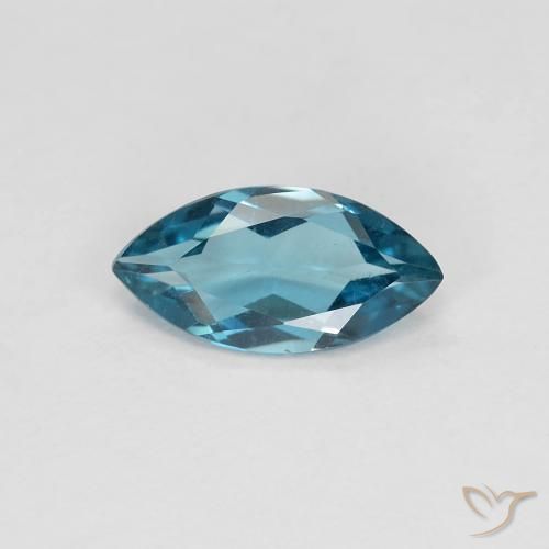 Topázio azul natural 0,93ct, marquise, VVS-VS