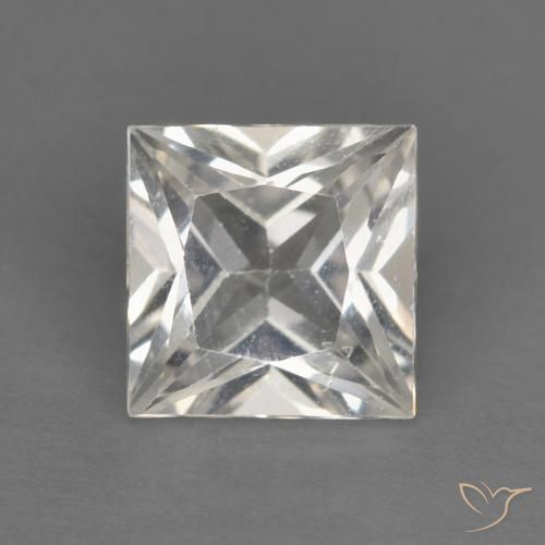 1.24ct Natural Branco claro Topázio, Quadrado, VVS
