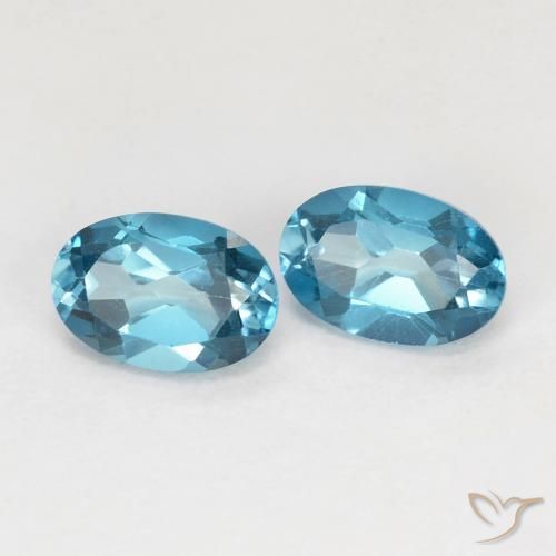 Pedras preciosas de Topázio Londres Azul natural de 1.24 ct, oval, VVS-VS
