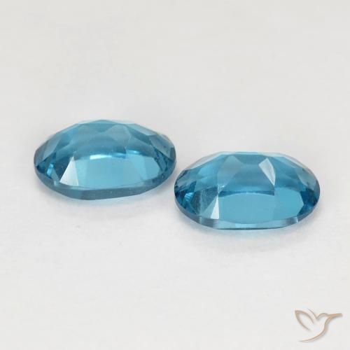 Pedras preciosas de Topázio Londres Azul natural de 1.24 ct, oval, VVS-VS