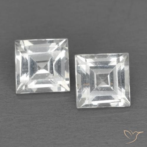 1.14ctw Natural Branco Topázio, Quadrado, VVS-VS