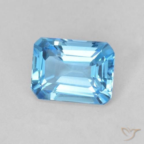 Topázio Céu azul Natural 1.84ct, Corte Octógono / Esmeralda, VVS
