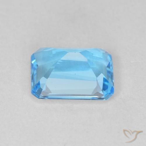 Topázio Céu azul Natural 1.84ct, Corte Octógono / Esmeralda, VVS