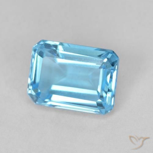 2.06ct Natural Azul Suíço Topázio, Corte Esmeralda, VVS