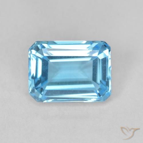 Topázio Azul Suíço Natural 2.06ct, Corte Octógono / Esmeralda, VVS