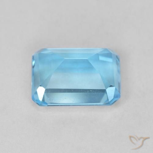 Topázio Azul Suíço Natural 2.06ct, Corte Octógono / Esmeralda, VVS