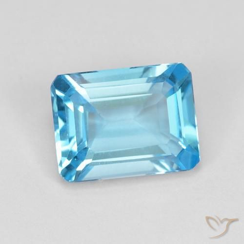 Topázio Azul Suíço Natural 1.95ct, Corte Octógono / Esmeralda, VVS