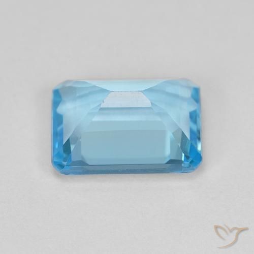 Topázio Azul Suíço Natural 1.95ct, Corte Octógono / Esmeralda, VVS