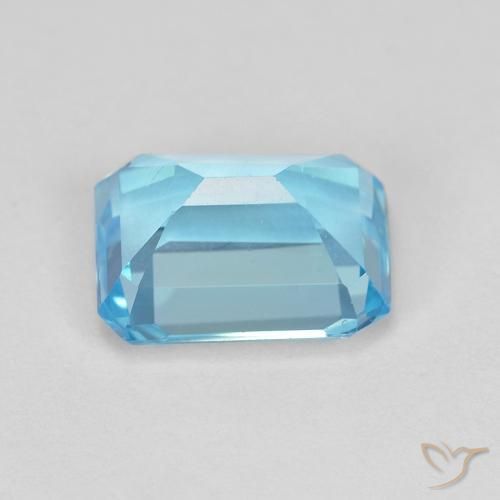 Topázio Azul Suíço Natural 2.08ct, Corte Octógono / Esmeralda, VVS