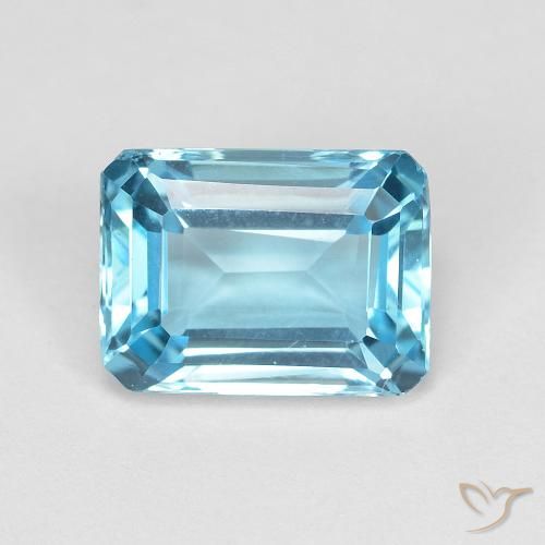 2.06ct Natural Azul Suíço Topázio, Corte Esmeralda, VVS