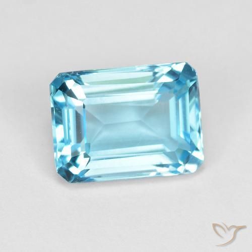 Topázio Azul Suíço Natural 2.06ct, Corte Octógono / Esmeralda, VVS