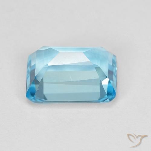 Topázio Azul Suíço Natural 2.06ct, Corte Octógono / Esmeralda, VVS