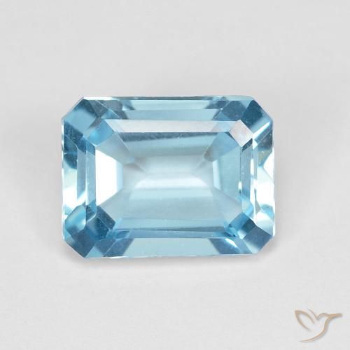 1.96ct Natural Azul Suíço Topázio, Corte Esmeralda, VVS
