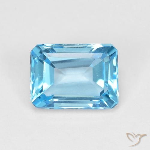 1.91ct Natural Azul Suíço Topázio, Corte Esmeralda, VVS