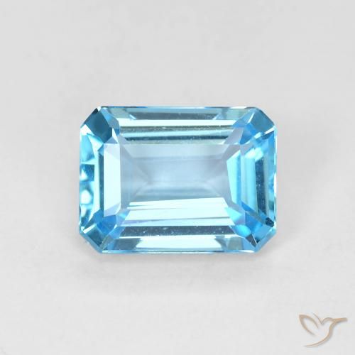 1.99ct Natural Azul Suíço Topázio, Corte Esmeralda, VVS