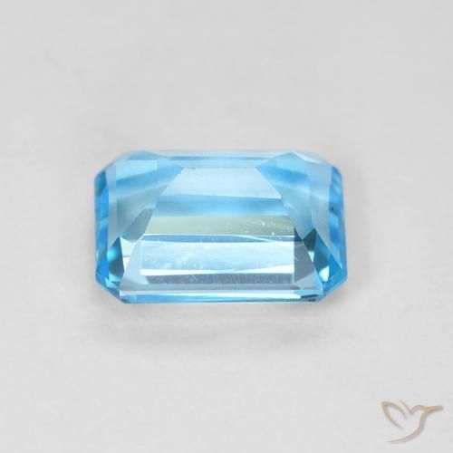 Topázio Azul Suíço Natural 1.99ct, Corte Octógono / Esmeralda, VVS