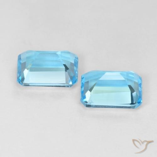 Pedras preciosas de Topázio Azul Suíço natural de 4.03 ct, Corte Octógono / Esmeralda, VVS