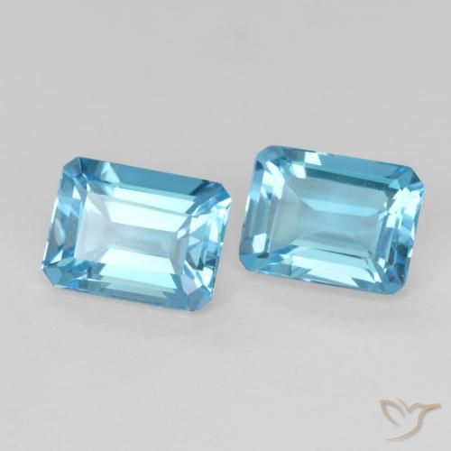 Pedras preciosas de Topázio Azul Suíço natural de 3.75 ct, Corte Octógono / Esmeralda, VVS