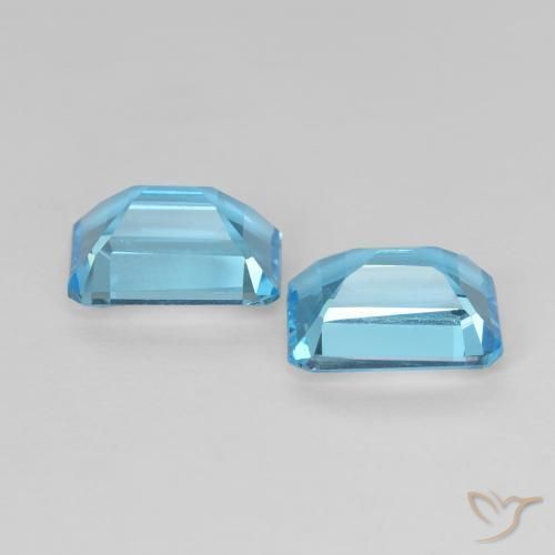 Pedras preciosas de Topázio Azul Suíço natural de 3.75 ct, Corte Octógono / Esmeralda, VVS
