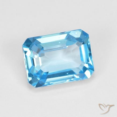 2.07ct Natural Azul Suíço Topázio, Corte Esmeralda, VVS
