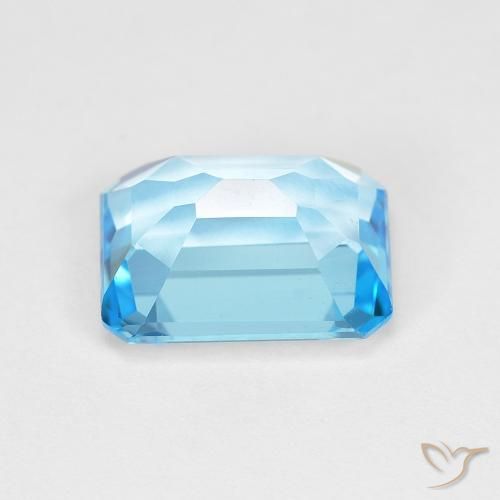 Topázio Azul Suíço Natural 2.07ct, Corte Octógono / Esmeralda, VVS