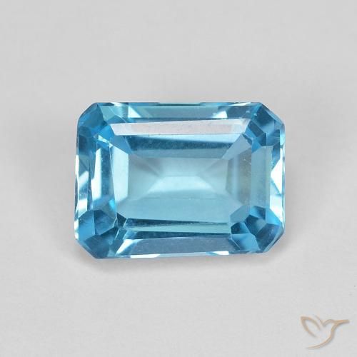 1.90ct Natural Azul Suíço Topázio, Corte Esmeralda, VVS