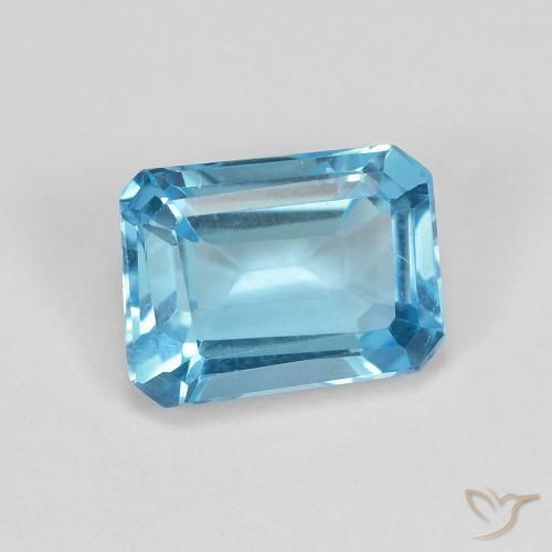 Topázio Azul Suíço Natural 1.90ct, Corte Octógono / Esmeralda, VVS