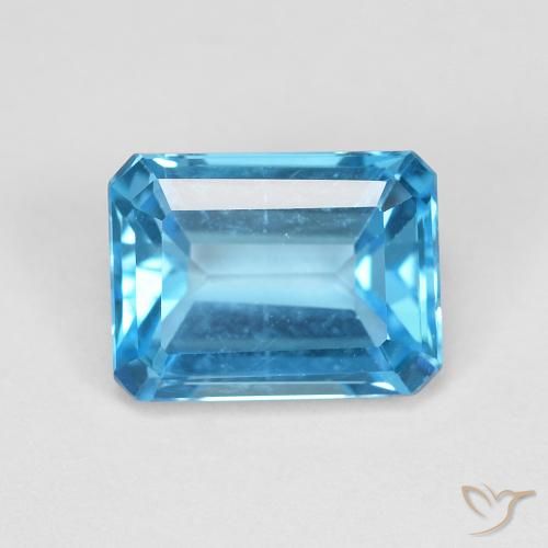 Topázio Azul Suíço Natural 2.16ct, Corte Octógono / Esmeralda, VVS