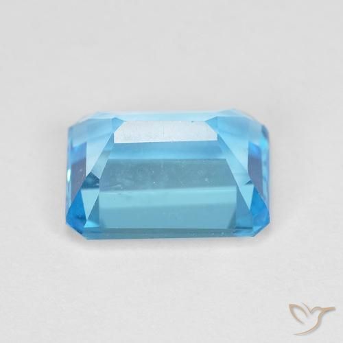 Topázio Azul Suíço Natural 2.16ct, Corte Octógono / Esmeralda, VVS